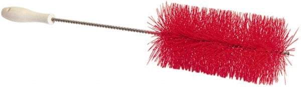 PRO-SOURCE - 1" Bristle Length, Plastic Food Service Brush - 6-1/2" Long x 2" Wide Head, 21" OAL, Red, Wire Block - Makers Industrial Supply