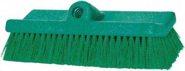 PRO-SOURCE - 1-3/4" Bristle Length, Polypropylene Food Service Brush - 10" Long x 5" Wide Head, 20" OAL, Long Handle, Green, Foam Block - Makers Industrial Supply