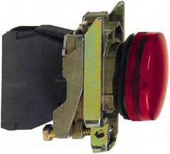 Schneider Electric - 250 V Red Lens Pilot Light - Round Lens, Screw Clamp Connector, 30mm Wide, Vibration Resistant, Water Resistant - Makers Industrial Supply