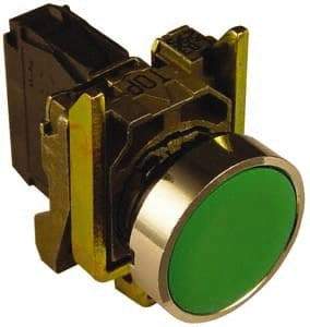 Square D - 0.87 Inch Mount Hole, Pushbutton Switch Only - Round, Green Pushbutton, Illuminated, Momentary (MO), Shock and Vibration Resistant - Makers Industrial Supply