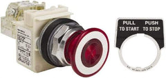 Square D - 30mm Mount Hole, Pushbutton Switch Only - Red Pushbutton, Maintained (MA) - Makers Industrial Supply