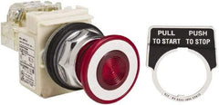 Square D - 30mm Mount Hole, Pushbutton Switch - Red Pushbutton, Maintained (MA) - Makers Industrial Supply