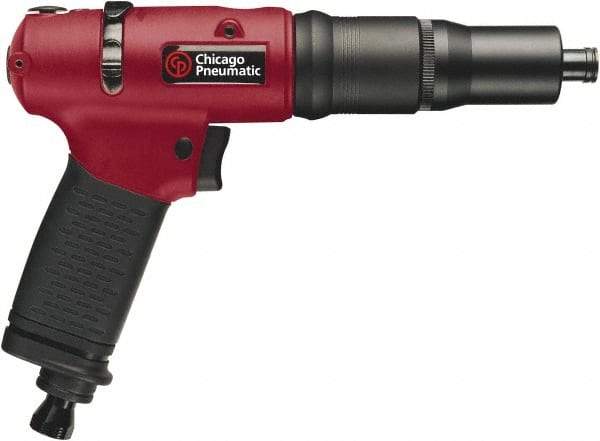 Chicago Pneumatic - 1/4" Bit Holder, 1,000 RPM, Pistol Grip Handle Air Screwdriver - 0.73 to 5-1/2 Ft/Lb Torque, 1/4" Inlet, 5.25 CFM - Makers Industrial Supply