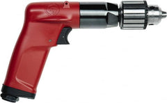 Chicago Pneumatic - 1/4" Keyed Chuck - Pistol Grip Handle, 4,500 RPM, 2.5 LPS, 5.3 CFM, 0.5 hp, 90 psi - Makers Industrial Supply