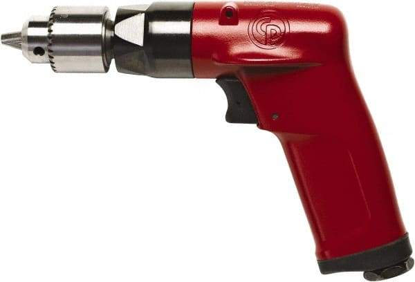 Chicago Pneumatic - 1/4" Keyed Chuck - Pistol Grip Handle, 2,400 RPM, 2.25 LPS, 4.75 CFM, 0.5 hp, 90 psi - Makers Industrial Supply