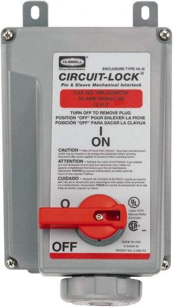 Hubbell Wiring Device-Kellems - 3 Phase, 480 VAC, 20 Amp, 5 hp, Interlock Receptacle - 3 Poles, Watertight, IEC 60309, Red - Makers Industrial Supply