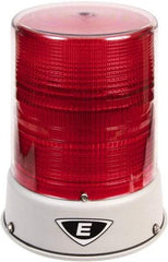 Edwards Signaling - 120 VAC, 4X NEMA Rated, LED, Red, Flashing, Steady Light - 65 Flashes per min, 3/4 Inch Pipe, 6-1/2 Inch Diameter, 8 Inch High, IP66 Ingress Rating, Pipe Mount - Makers Industrial Supply