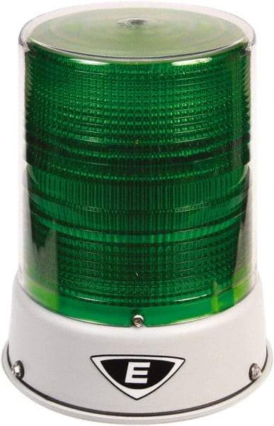 Edwards Signaling - 120 VAC, 4X NEMA Rated, LED, Green, Flashing, Steady Light - 65 Flashes per min, 3/4 Inch Pipe, 6-1/2 Inch Diameter, 8 Inch High, IP66 Ingress Rating, Pipe Mount - Makers Industrial Supply