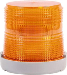 Edwards Signaling - 120 VAC, 4X NEMA Rated, LED, Amber, Flashing, Steady Light - 65 Flashes per min, 1/2 Inch Pipe, 4-9/32 Inch Diameter, 4-7/32 Inch High, Panel Mount, Pipe Mount - Makers Industrial Supply