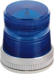 Edwards Signaling - 120 VAC, 4X NEMA Rated, LED, Blue, Flashing, Steady Light - 65 Flashes per min, 3/4 Inch Pipe, 3-3/4 Inch Diameter, 4-3/4 Inch High, Panel Mount, Pipe Mount, Wall Mount - Makers Industrial Supply