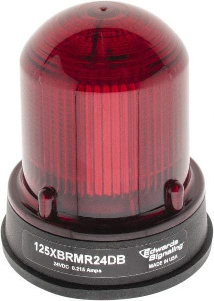 Edwards Signaling - 24 VDC, 4X NEMA Rated, LED, Red, Flashing, Steady Light - 65 Flashes per min, 3/4 Inch Pipe, 3-1/4 Inch Diameter, 3-7/8 Inch High, Panel Mount, Pipe Mount - Makers Industrial Supply