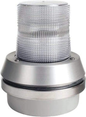 Edwards Signaling - 120 VAC, LED, Clear, Flashing Light - 65 Flashes per min, 1/2 Inch Pipe, 6 Inch Diameter, 7-3/8 Inch High, Box Mount, Pane, Pipe, Surface and Wall Mount - Makers Industrial Supply