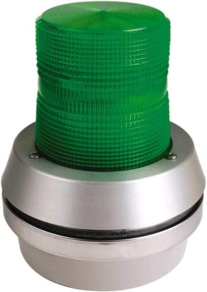 Edwards Signaling - 120 VAC, LED, Green, Flashing Light - 65 Flashes per min, 1/2 Inch Pipe, 6 Inch Diameter, 7-3/8 Inch High, Box Mount, Pane, Pipe, Surface and Wall Mount - Makers Industrial Supply