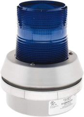 Edwards Signaling - 120 VAC, LED, Blue, Flashing Light - 65 Flashes per min, 1/2 Inch Pipe, 6 Inch Diameter, 7-3/8 Inch High, Box Mount, Pane, Pipe, Surface and Wall Mount - Makers Industrial Supply