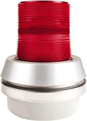 Edwards Signaling - 24 VDC, LED, Red, Flashing Light - 65 Flashes per min, 1/2 Inch Pipe, 6 Inch Diameter, 7-3/8 Inch High, Box Mount, Pane, Pipe, Surface and Wall Mount - Makers Industrial Supply