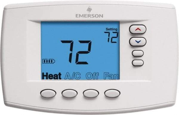 White-Rodgers - 45 to 99°F, 4 Heat, 2 Cool, Premium Residential Digital 7 Day Programmable Universal Multi-Stage or Heat Pump Thermostat - 0 to 30 Volts, Horizontal Mount, Electronic Contacts Switch - Makers Industrial Supply