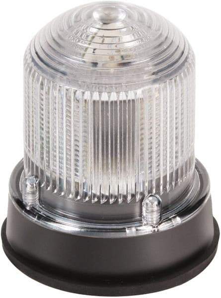 Edwards Signaling - 24 VDC, 4X NEMA Rated, LED, Clear, Flashing, Steady Light - 65 Flashes per min, 3/4 Inch Pipe, 3-1/4 Inch Diameter, 3-7/8 Inch High, Panel Mount, Pipe Mount - Makers Industrial Supply