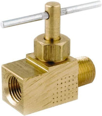 ANDERSON METALS - 1/8" Pipe, Inline Metal Seat Needle Valve - Brass Seal, MIP x FIP Ends, Lead Free Brass Valve, 150 Max psi - Makers Industrial Supply