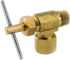 ANDERSON METALS - 3/8 x 1/8" Pipe, Angled Metal Seat Needle Valve - Brass Seal, Compression x MIP Ends, Lead Free Brass Valve, 150 Max psi - Makers Industrial Supply