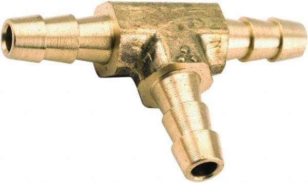 ANDERSON METALS - Hose Barb x Hose Barb x Hose Barb Tee - 1/4" ID Hose, Lead Free Brass - Makers Industrial Supply