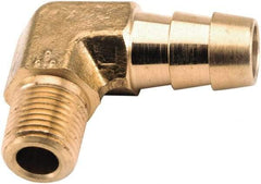 ANDERSON METALS - 3/8 NPT Thread Hose Barb x Male NPT 90° Elbow - 3/8" ID Hose, Lead Free Brass - Makers Industrial Supply