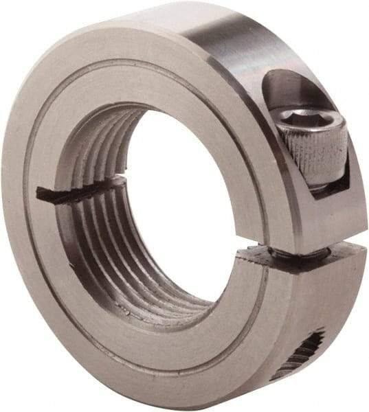 Climax Metal Products - 7/16-20 Thread, Stainless Steel, One Piece Threaded Shaft Collar - 15/16" Outside Diam, 11/32" Wide - Makers Industrial Supply