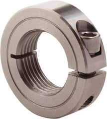 Climax Metal Products - 1-3/8-12 Thread, Stainless Steel, One Piece Threaded Shaft Collar - 2-1/4" Outside Diam, 9/16" Wide - Makers Industrial Supply