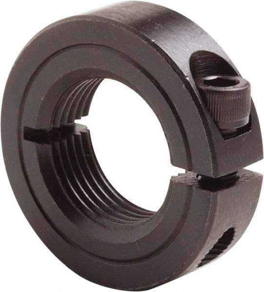 Climax Metal Products - 1-3/8-12 Thread, Steel, One Piece Threaded Shaft Collar - 2-1/4" Outside Diam, 9/16" Wide - Makers Industrial Supply