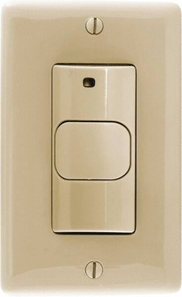 Hubbell Wiring Device-Kellems - 400 Square Ft. Coverage, Infrared Motion Sensor Wall Switch - 800 at 120 V Incandescent, 1,000 at 120 V and 1,800 at 277 V Fluorescent, 120 to 277 VAC, Ivory - Makers Industrial Supply