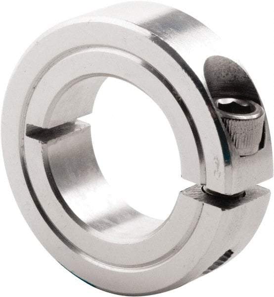 Climax Metal Products - 3/8" Bore, Steel, One Piece Clamp Collar - 7/8" Outside Diam, 3/8" Wide - Makers Industrial Supply