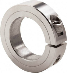 Climax Metal Products - 3-7/16" Bore, Stainless Steel, One Piece Clamp Collar - 4-3/4" Outside Diam, 7/8" Wide - Makers Industrial Supply