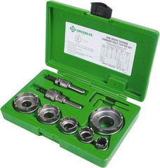 Greenlee - 11 Piece, 7/8 to 2-1/2" Cutter Diam, 0.187" Cutting Depth, Carbide Annular Cutter Set - Oxide Finish - Makers Industrial Supply