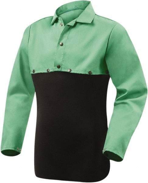 Steiner - Size M, Flame Resistant, Cape Sleeves - Cotton, 9 oz, Green - Makers Industrial Supply