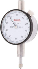 SPI - 1/4" Range, 0-50-0 Dial Reading, 0.001" Graduation Dial Drop Indicator - 1.61" Dial, 0.1" Range per Revolution - Makers Industrial Supply