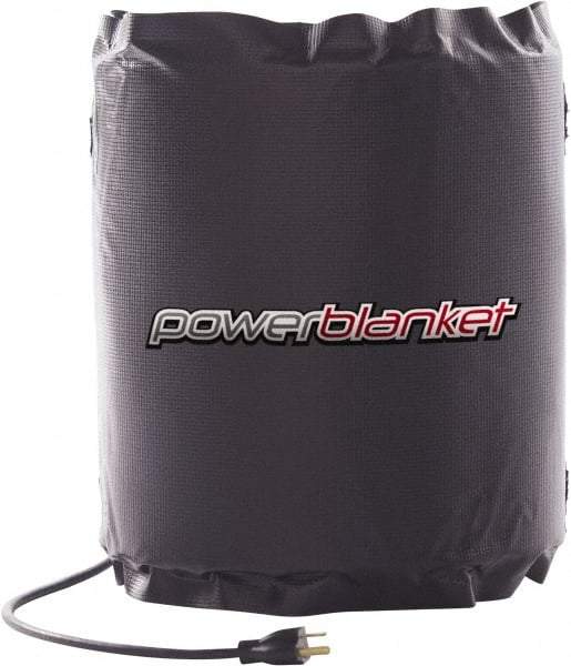 Powerblanket - 12" Wide, 5 Gallon Wrap-Around Drum Heater - 120 Volt, 60 Watts to 120 Watts, 0.5 Amps, 0°F to 100°F Thermostat Rating - Makers Industrial Supply