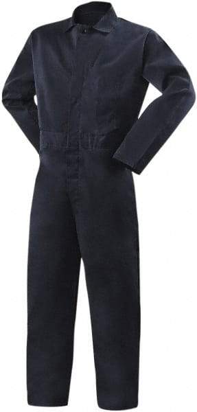 Steiner - Size 2XL, Navy Blue, Snap, Flame Resistant/Retardant Coverall - Cotton, 5 Pockets - Makers Industrial Supply