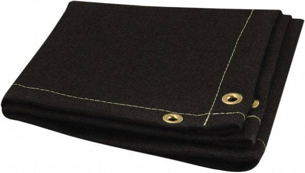 Steiner - 8' High x 8' Wide x 0.05" Thick Coated Fiberglass Welding Blanket - Black, Grommet - Makers Industrial Supply