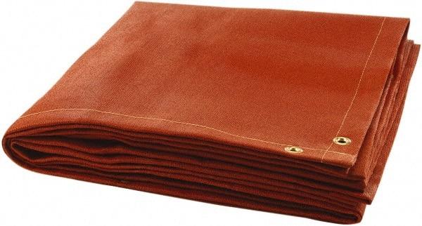 Steiner - 8' High x 6' Wide x 0.035" Thick Silicone Coated Fiberglass Welding Blanket - Red, Grommet - Makers Industrial Supply