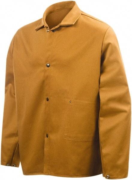 Steiner - Size M Flame Resistant/Retardant Jacket - Brown, Cotton, Snaps Closure - Makers Industrial Supply