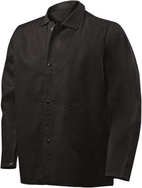 Steiner - Size S Flame Resistant/Retardant Jacket - Black, Cotton, Snaps Closure - Makers Industrial Supply