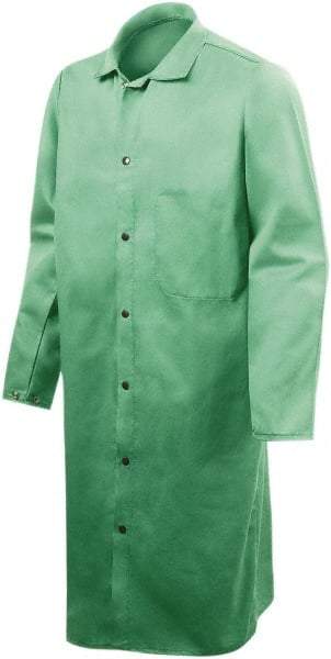 Steiner - Size 3XL Flame Resistant/Retardant Coat - Green, Cotton, Snaps Closure - Makers Industrial Supply