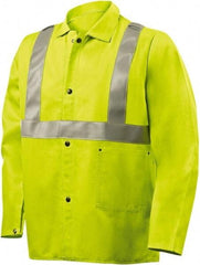 Steiner - Size 4XL Flame Resistant/Retardant Jacket - Lime, Cotton, Snaps Closure - Makers Industrial Supply