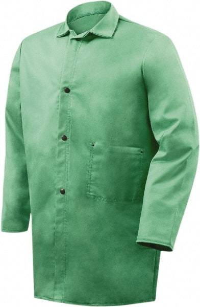 Steiner - Size S Flame Resistant/Retardant Jacket - Green, Cotton, Snaps Closure - Makers Industrial Supply