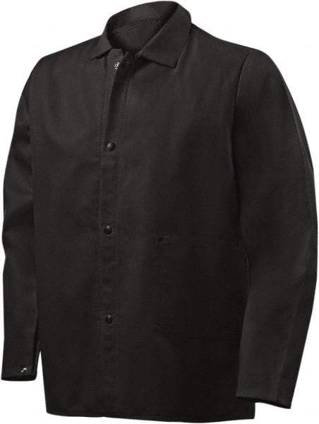 Steiner - Size 5XL Flame Resistant/Retardant Jacket - Black, Cotton & Nylon, Snaps Closure - Makers Industrial Supply