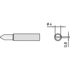 Weller - Soldering Iron Tips; Type: Chisel; Chisel ; For Use With: WXP90; WTP90; WXP65; WP65 ; Point Size: 4.0000 (Decimal Inch); Tip Type: Chisel ; Tip Diameter: 4.750 (Inch); Tip Diameter: 4.750 (mm) - Exact Industrial Supply