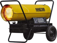 Master - 400,000 BTU Rating, Multi-Fuel Forced Air Heater - 10,000 Sq Ft Max Heating Area, 24 Gal Capacity, Fuel with Kerosene, Diesel & Fuel Oil - Makers Industrial Supply