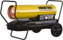 Master - 190,000 BTU Rating, Multi-Fuel Forced Air Heater - 4,750 Sq Ft Max Heating Area, 13 Gal Capacity, Fuel with Kerosene, Diesel & Fuel Oil - Makers Industrial Supply