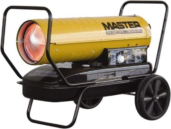 Master - 135,000 BTU Rating, Multi-Fuel Forced Air Heater - 3,375 Sq Ft Max Heating Area, 10 Gal Capacity, Fuel with Kerosene, Diesel & Fuel Oil - Makers Industrial Supply