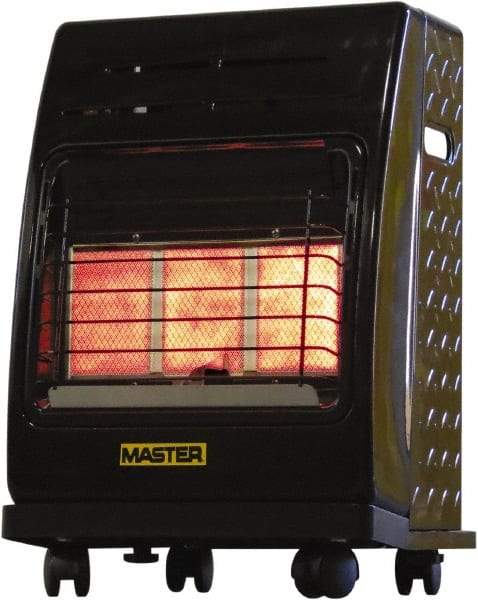 Master - 6,600 to 18,000 BTU, Portable Propane Heater - 20 Lb Fuel Capacity, 15.4" Long x 19.3" Wide x 23-5/8" High - Makers Industrial Supply