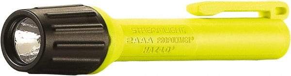 Streamlight - White LED Bulb, 60 Lumens, Industrial/Tactical Flashlight - Yellow Plastic Body, 2 AAA Alkaline Batteries Included - Makers Industrial Supply